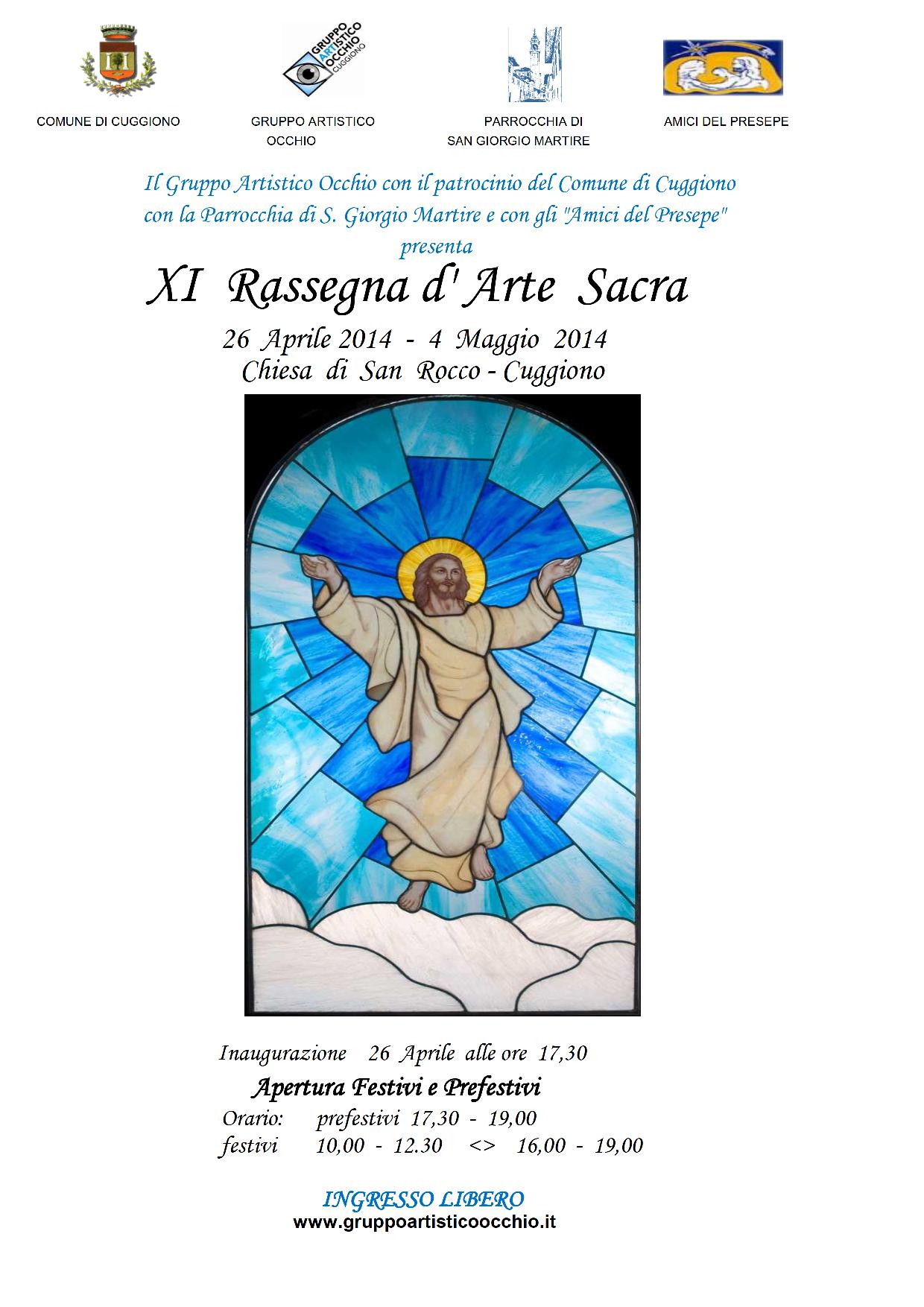 anno 2014 XI Rassegna ARTE SACRA presso la Chiesa di San Rocco dal 26 Aprile al 4 Maggio 2014.